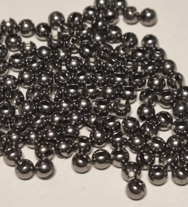 3mm slotted tungsten beads natural